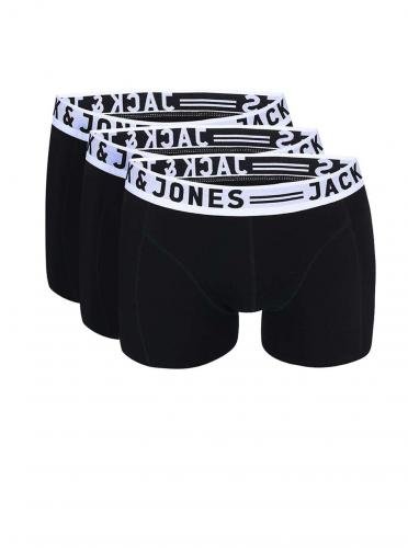 Sada tří černých boxerek Jack & Jones Sense