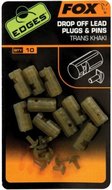 Fox Plastové vložky Edges Drop Off Lead Plugs & Pins Trans Khaki 10ks