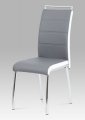 Jídelní židle, koženka šedá/bílý bok, madlo, chrom Autronic