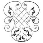 Ozdobný ornament pro kované ploty, brány a mříže 13.029 pr.16x8 mm, 800 x 700 mm