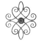 Ozdobný ornament pro kované ploty, brány a mříže 13.018 pr.12x12 mm, 530 x 420 mm