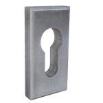 Zámkový štítek na dveře - krytka vložky FM-2305015, 60x30 x 15 mm, ocel bez úpravy