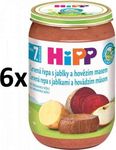 HiPP BIO Červená řepa s jablky a hovězím - 6x220g