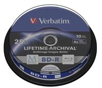 VERBATIM M-DISC BD-R 4X 25GB INKJET PRINTABLE 10PACK SPLINDLE