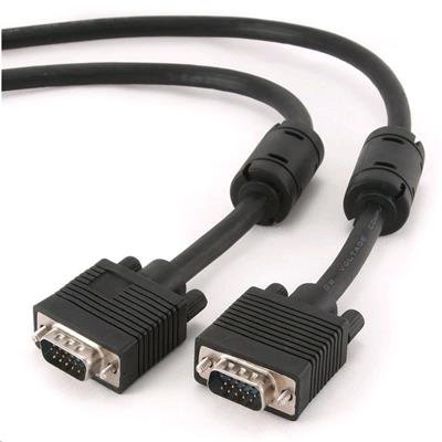 Kabel C-TECH prodlouž mon 15M/15F VGA  3m stíněný extra, ferrity, BLACK