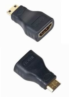 Kabel C-TECH red. HDMI na HDMI mini-C, F/M, zlacené kontakty, černá