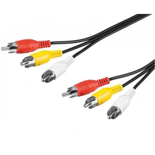 Kabel C-TECH přípojný 3x cinch - 3x cinch 2m