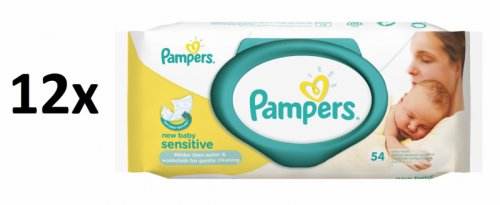 Pampers Vlhčené ubrousky Sensitive 12 × 54 ks