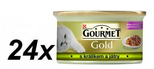 Gourmet Gold králík s játry 24 x 85 g