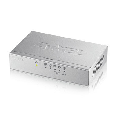 ZyXEL GS-105B, 5-port 10/100/1000Mbps Gigabit Ethernet switch, desktop