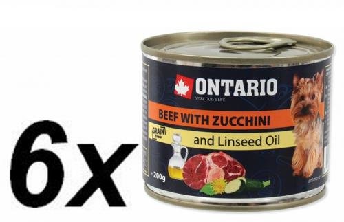 Ontario Konzerva mini beef, zucchini, dandelion and linseed oil 6 x 200g