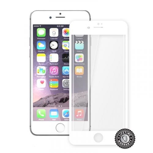Screenshield™ Apple iPhone 7 Plus Tempered Glass protection display (full COVER WHITE metalic frame)