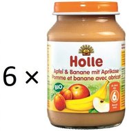 Holle Bio Jablko a banán s meruňkami - 6 x 190g