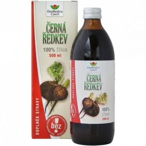 Černá ředkev 100% šťáva 500ml EKOMEDICA