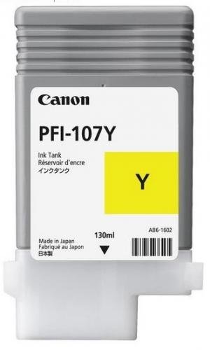 Inkoustová náplň Canon PFI107Y žlutá | 130ml | iPF68X, 78X