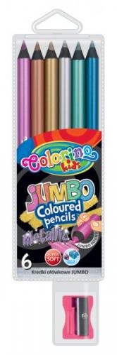 Pastelky kulaté Colorino JUMBO 6 barev metalické