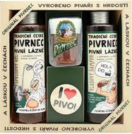 Bohemia Pivrnec Sprchový gel 250 ml + Vlasový šampon 250 ml + Toaletní mýdlo 70 g + button I love pivo