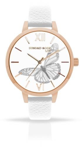 Dámské luxusní designové hodinky SUNDAY ROSE Alive BUTTERFLY SENSE