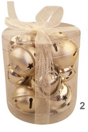 Rolničky 3 cm, 12 ks v krabičce zlaté