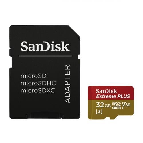 Paměťová karta Sandisk Micro SDHC Extreme Plus 32GB UHS-I U3 V30 (95R/90W) + adapter