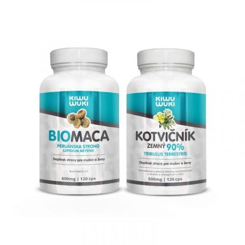 KIWU WUKI BIO MACA peruánská + Kotvičník zemní 120 tbl | duo pro zvýšení sexuálního libida | (Tribulus Terrestris + Lepidium meyenii)