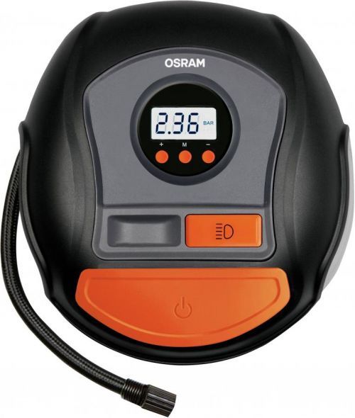 Kompresor Osram Auto OTI450 12V adaptér pro napájení přes kabel, digitální displej, kabelová šachta / uchycení kabelu, s pracovní lampou, ochrana proti přetížení