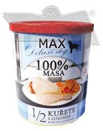 MAX deluxe 1/2 kuřete s lososem konzerva pro psy