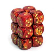 Chessex Dice Sets Scarlet/Gold Scarab 16mm d6 (12)