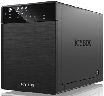 Icy Box externí box pro 4xHDD 3.5'', SATA do USB 3.0, eSATA, JBOD, černý