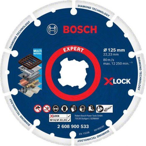 Diamantový řezný kotouč 125mm Bosch EXPERT Diamond Metal Wheel X-LOCK 2.608.900.533