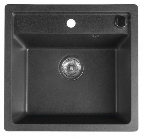 SAPHO Dřez granitový vestavný mono, 53x50 cm, černá GR1034