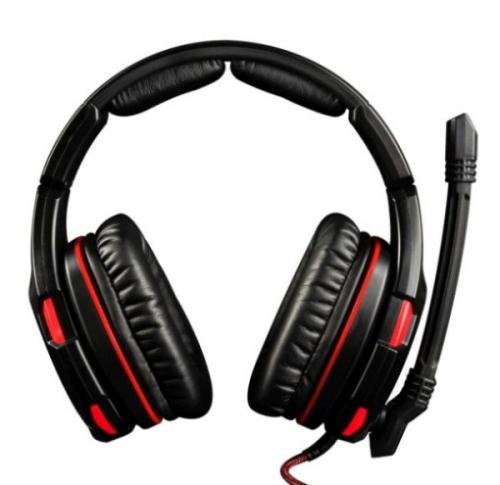 Modecom VOLCANO GHOST headset, herní sluchátka s mikrofonem, 2,2m kabel, USB 2.0, černá/červené podsvícení