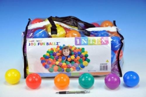 Míček/Míčky do hracích koutů 6,5cm barevný 100ks v plastové tašce od 24 měsíců