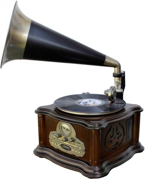 Gramofon soundmaster NR917, hnědá, zlatá, černá