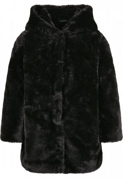 Girls Hooded Teddy Coat - black 110/116