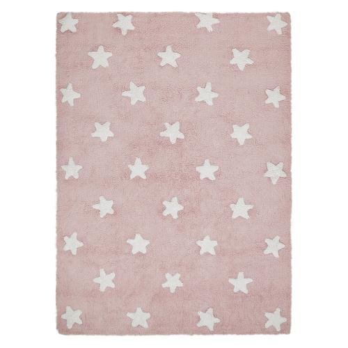Růžový bavlněný ručně vyráběný koberec Lorena Canals Stars, 120 x 160 cm