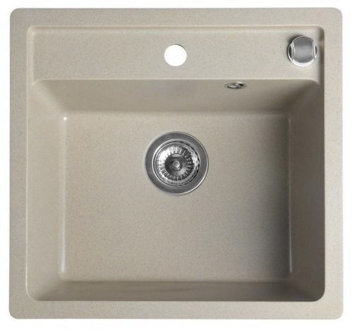 SAPHO Dřez granitový vestavný mono, 53x50 cm, béžová GR1032