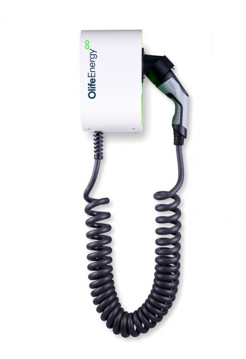 Olife Energy WallBox domací nabíječka elektromobilů BASE 400V 22kW AC IP66 kroucený kabel 4m Type 2