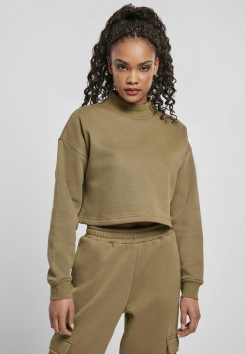 Ladies Cropped Oversized Sweat High Neck Crew - tiniolive 3XL