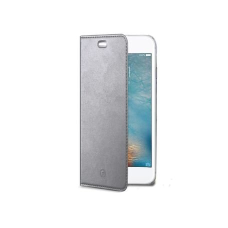 Ultra tenké pouzdro typu kniha CELLY Air pro Apple iPhone 7, PU kůže, stříbrné