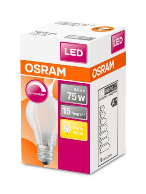 OSRAM LED SUPERSTAR CL A GL Fros. 9W 827 E27 1055lm 2700K (CRI 80) 15000h A++ DIM (Krabička 1ks)