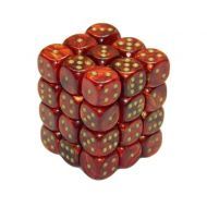 Chessex Dice Sets Scarlet/Gold Scarab 12mm d6 (36)