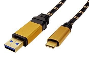 Roline GOLD USB 3.1 kabel USB3.0 A(M) - USB C(M), 0,5m, černý