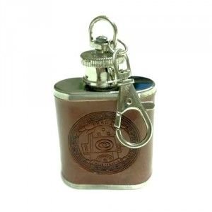 Funkční placatka s koženkou - přívěšek