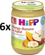 HiPP BIO Jablka s mangem a banány - 6x190 g