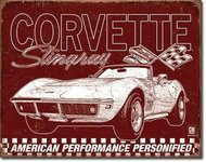 Posters Plechová cedule Corvette - 69 StingRay, (16 x 12,5 cm)