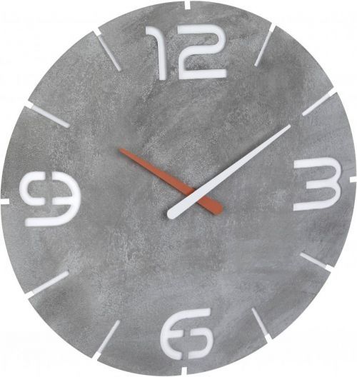 DCF nástěnné hodiny TFA Dostmann Design Funk-Wanduhr Contour 60.3536.15, vnější Ø 350 mm, betonově šedá
