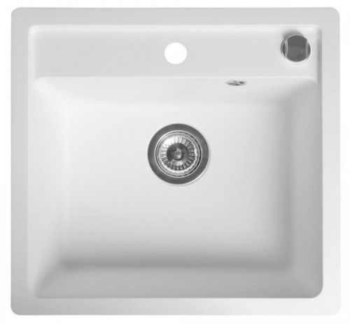 SAPHO Dřez granitový vestavný mono, 53x50 cm, bílá GR1031