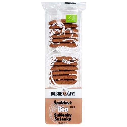 Sušenky špaldové celozrnné kakaové 100 g BIO   DOBRÉ ČASY
