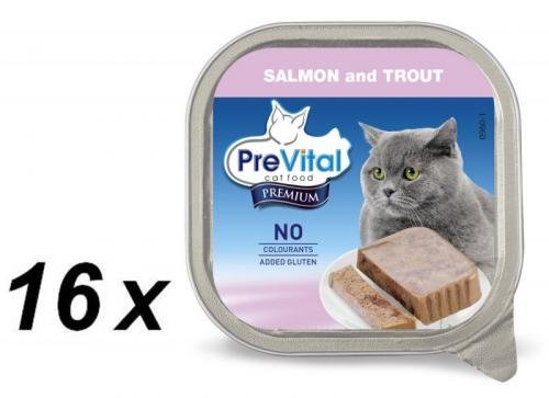 PreVital Premium vanička s lososem a pstruhem 16 x 100 g